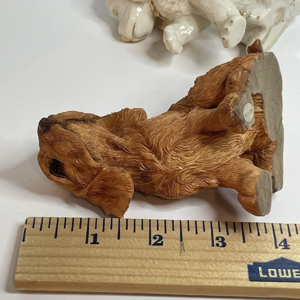 Lenox Ivory Porcelain Spaniel Puppy Dog Figurine Trimmed Gold Brown Cocker - Picture 7 of 7